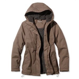 L.L. Bean Winter Warmer Jacket Womens XS Khaki Tan Parka Coat